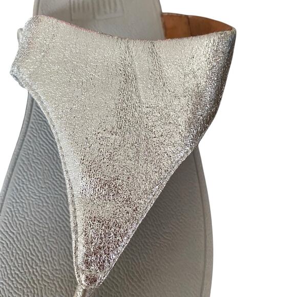 Fitflop Lulu Silver Metallic Gray Thong Sandals size 8 - Picture 4 of 10